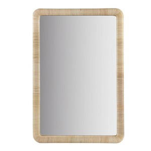 Nova Natural Rattan Rectangle Wall Mirror - Ink+Ivy: Modern Style, Polystyrene Frame, Wall Mount - 1 of 4