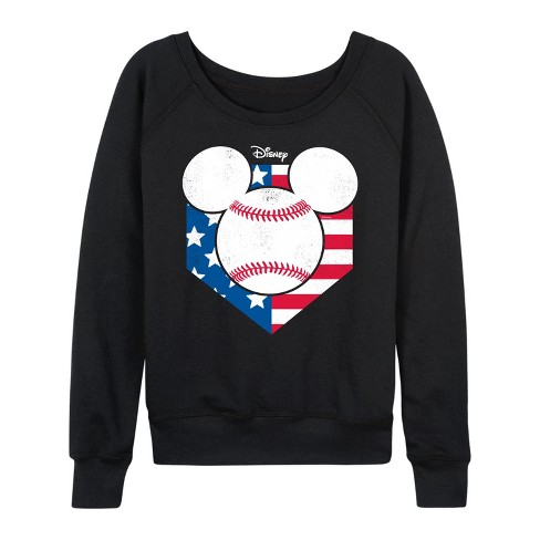 Women's - Disney - Mickey Mouse Baseball Diamon Head USA Lightweight French Terry Slouchy - image 1 of 4