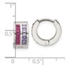 Chisel Stainless Steel Polished Preciosa Amethyst and Tanzanite Hoop Earrings - 4 of 4