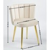 Vynxaria Modern WHITE dining chair(set of 2 ) with iron tube golden color legs, velvet and comfortable backrest, suitable for dining room - 3 of 4