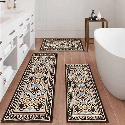 FURNIinspire Floor Mats 3 Piece Washable Kitchen Rug Farmhouse Area Rugs Non Skid Bohemian Mat for Hallway Entryway, Multicolored, 60"*20"