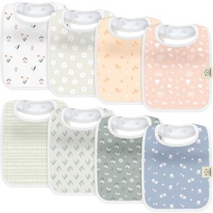 KeaBabies 8-Pack Organic Baby Bibs for Boy, Girl, Drool Bibs, Baby Bib for Girls, Boys,  Newborn Teething Bibs - 1 of 4