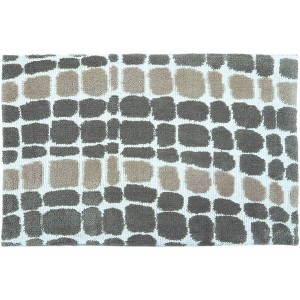 Simple Spaces Fractured Waves Doormat, 21" x 33" – Abstract Coastal Design in Blue and Beige for Indoor or Outdoor Entryways - 1 of 3