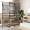 vidaXL Room Divider 3 Panels Gray Poly Rattan - 3 of 4