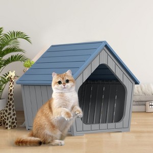 Kumasinova 23" Cat House and Outdoor Cat Shelter with Weatherproof Design,Cat Hideaway for Indoor&Outdoor Use,Durable Cat Furniture for All Seasons - 1 of 4