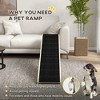 Skyzone Natural Pet Ramp for Dogs/Cats with Anti-Slip Carpet, Top Pause Platform, 74"x16"x25" Pine - 4 of 4