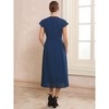 INSPIRE CHIC Women's Chiffon Cocktail Cap Sleeve Tie Waist Formal Wedding Guest Dresses - 4 of 4