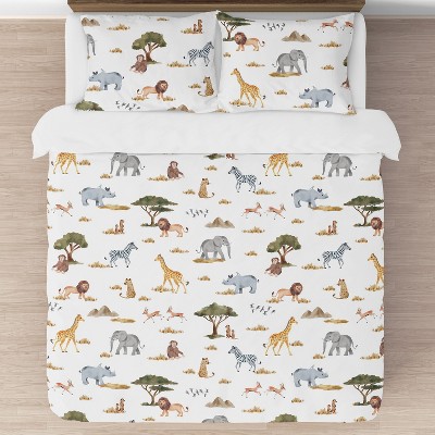 Sweet Jojo Designs Full/Queen Comforter Bedding Set Jungle Animals Multicolor 3pc — фото 3