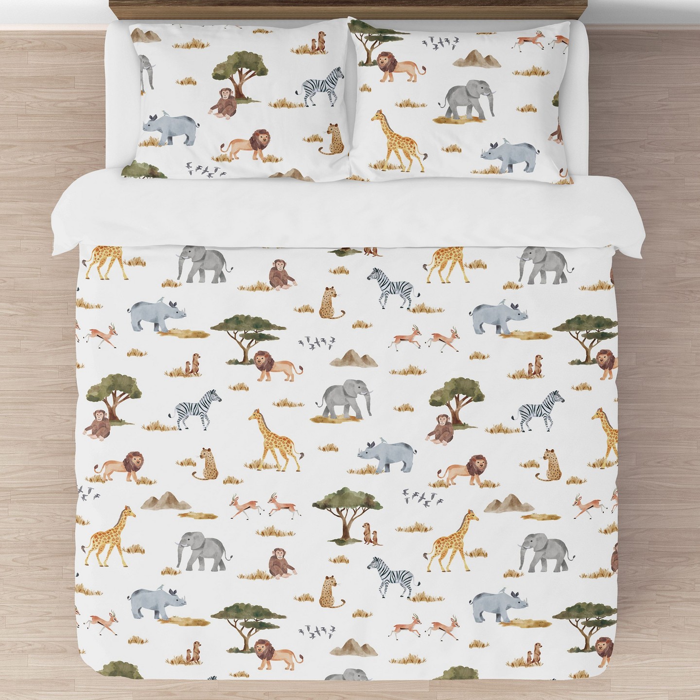 Постельное бельё Sweet Jojo Designs Full/Queen Comforter Bedding Set Jungle Animals Multicolor 3pc, цвет: Разноцветный — фото 3