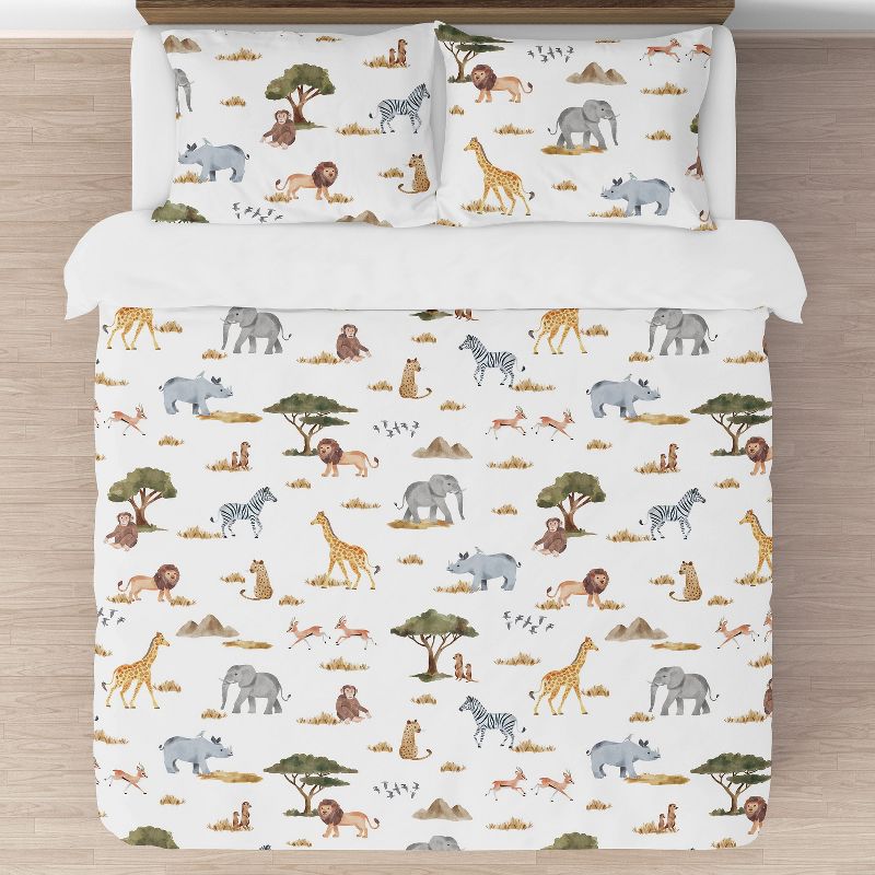 Sweet Jojo Designs Full/Queen Comforter Bedding Set Jungle Animals Multicolor 3pc, 4 of 8
