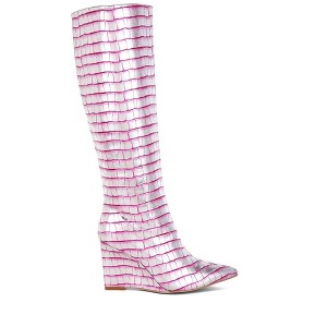 Bass Head Croco Metallic Long Women Boots - 1 of 4