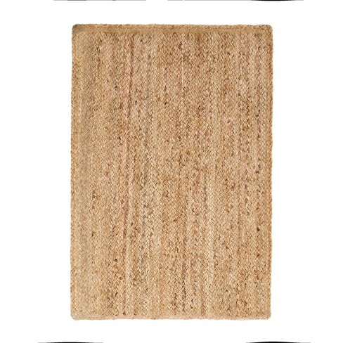 Rug Natural Reversible 100% Jute Braided Round Carpet Modern Rustic Area  Rugs