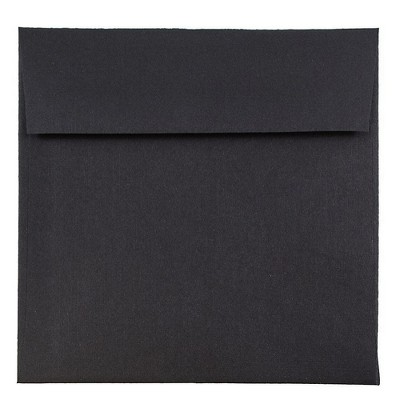 JAM Paper 6 x 6 Square Invitation Envelopes Black Linen V01212I