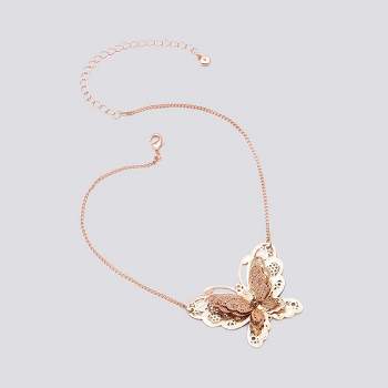 Filagree Butterfly Pendant Necklace - Wild Fable™ Gold