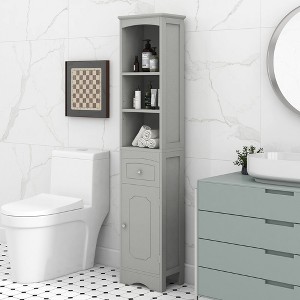 Kumasinova 66.9 Inch Tall Bathroom Storage Cabinet,Slim Storage Cabinet with 1 Drawer and Adjustable Shelf for Living Room,Home Office - 1 of 4