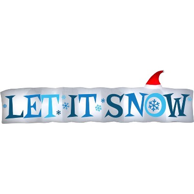 Gemmy Christmas Airblown Inflatable Let It Snow Sign, 4 ft Tall, white