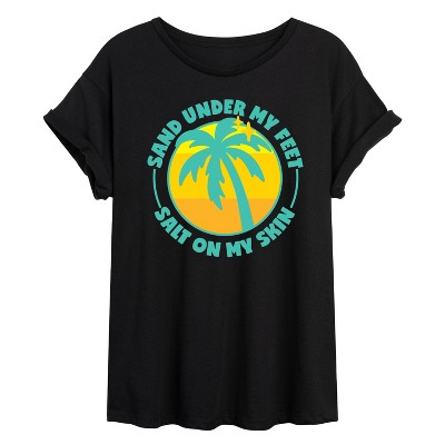 Women's - Instant Message - Sand Under My Feet Oversized Graphic T-Shirt