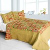 Slickblue Full/Queen Cotton Quilt Set, Vermicelli-Quilted, Geometric Star Pattern, Blue, 3PC with Shams - 2 of 4