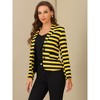 INSPIRE CHIC Women's Notched Collar Long Sleeve Button Front Striped Blazer - 3 of 4