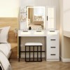 Infans Vanity Desk w/ Mirror Induction Lighting 3-Color Lighting Modes Charging Station - 3 of 4