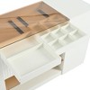 APRILSOUL Modern Luxury Multi-Functional Island Vanity Dresser and Storage Cabinet with Glass Tabletop, Display Shelf, 6 Drawers - 4 of 4