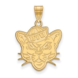 Black Bow Jewelry 10k Yellow Gold Brigham Young Cougars NCAA Large Pendant - 1 of 3