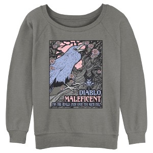 Juniors Womens Sleeping Beauty Diablo Maleficent Can You Really Ever Have too Much Evil Sweatshirt - 1 of 3
