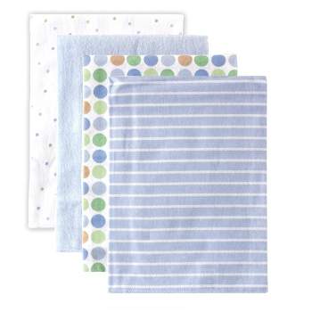 Luvable Friends Baby Boy Cotton Flannel Receiving Blankets, Blue Polka Dot, One Size