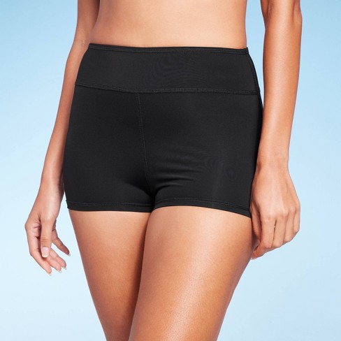 Women s Tummy Control High Waist Swim Shorts Kona Sol Black Xl Target