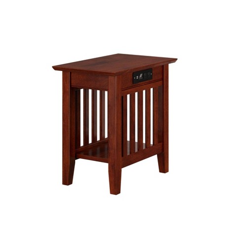 Afi Mission Chair Side Table With Charger Walnut Target