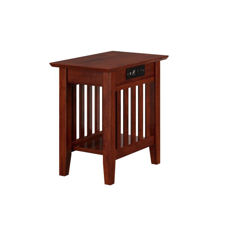 Mission Chair Side Table with Charger Walnut - AFI, 1 of 11
