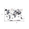 HomeRoots 47" X 79" Black Gray and White Wood World Map Hanging Dimensional Sculpture - 3 of 4