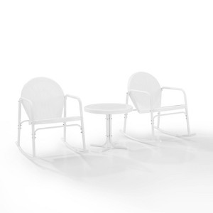 Crosley 3pc Griffith Outdoor Patio Rocking Chair Set - 1 of 4