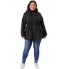 Agnes Orinda Women's Plus Size Waterproof Fleece Lined Hooded Long Sleeve Barn Jacket - 3 of 4