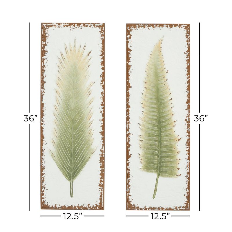 Metal Leaf Wall Decor Set of 2 White - Olivia &#38; May, 3 of 8