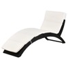 Outsunny Patio Foldable Wicker Chaise Lounge, PE Rattan Outdoor Lounge Chair, Bed with Cushion for Garden, Backyard, Lawn, Beige - 4 of 4