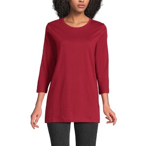 Lands' End Women's 3/4 Sleeve Cotton Supima Tunic - 1 of 3