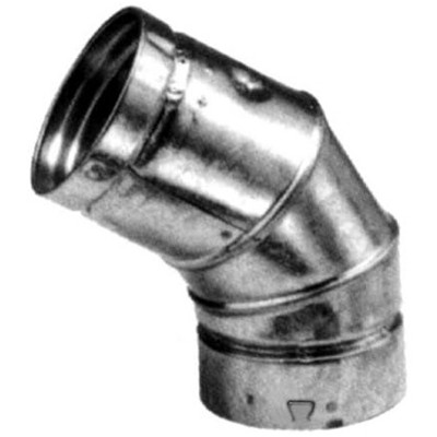 Selkirk 4" Diameter Adjustable Elbow, Type B Gas Vent 45/60 Aluminum Double Wall Accessory with Lock Tab - 360 Degree Flexibility, 104222