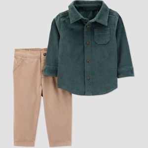 Carter's Just One You® Baby Boys' 2pc Jacket Set - Green/Khaki - 1 of 3