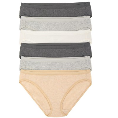 Felina Women's Organic Cotton Bikini Underwear For Women - (6-pack) (shades  Of Granite, X-small) : Target