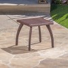 19'' Small Square Wicker Patio Side Table with Curved Legs,Outdoor Accent Table for Balcony or Porch-Cuddlewood - 2 of 4