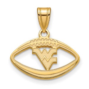 Black Bow Jewelry 14k Yellow Gold Plated Sterling Silver West Virginia Mountaineers NCAA Pendant - 1 of 4
