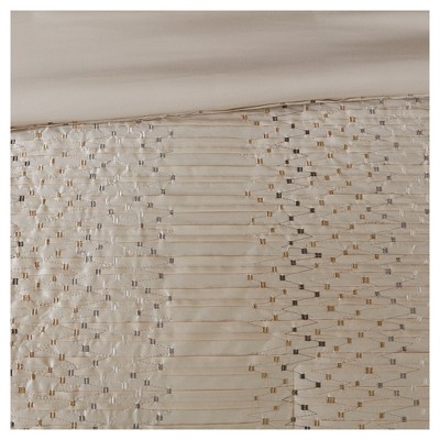 King Beige Faux Silk Embroidered Comforter Set