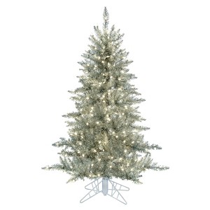 Vickerman Silver Tinsel Fir Artificial Christmas Tree - 1 of 4