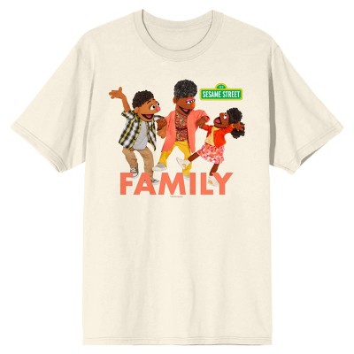 Sesame Street Grandma Nell & Family Crew Neck Short Sleeve Natural Men ...