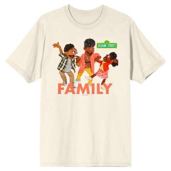 Sesame Street Grandma Nell & Family Crew Neck Short Sleeve Natural Men's T-shirt