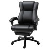 Vinsetto Executive High Back Office Chair Executive Computer Desk Chair with PU Leather, Adjustable Height and Retractable Footrest, Black - 3 of 4