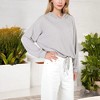 Anna-Kaci Women's Drawstring Hem Ribbed Hoodie with Relaxed Fit for Casual Looks - 2 of 4