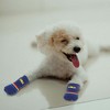 Unique Bargains Dog Cats Non-Slip Socks Smiling Face Pattern Paw Protection and Traction Dark Blue 4 Pcs - 4 of 4