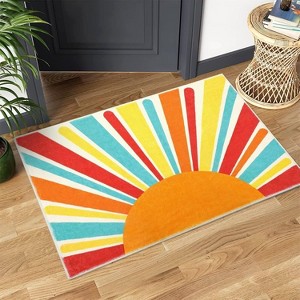 Coucheta Area Rug Machine Washable Non-Slip Modern Minimalist Accent Carpet for Living Room Bedroom Entryway,Multi-Color & Size - 1 of 4